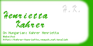 henrietta kahrer business card